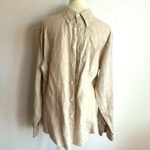 Brooks Brother Long Sleeve Linen Shirt       Size XL